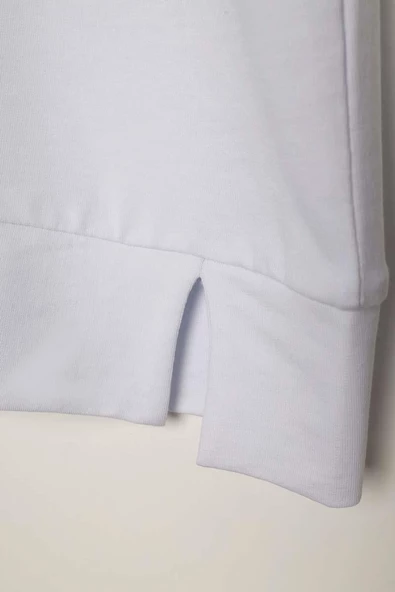 Beyaz-Rahat Kalıp Likralı Sweat - Resim 7