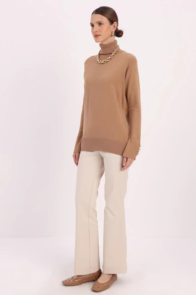 Bisküvi-Kolları Düğmeli Kazak - 2