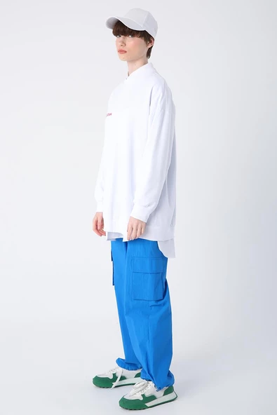 Beyaz-Pamuklu Sundream Baskılı Likralı Sweat - 3
