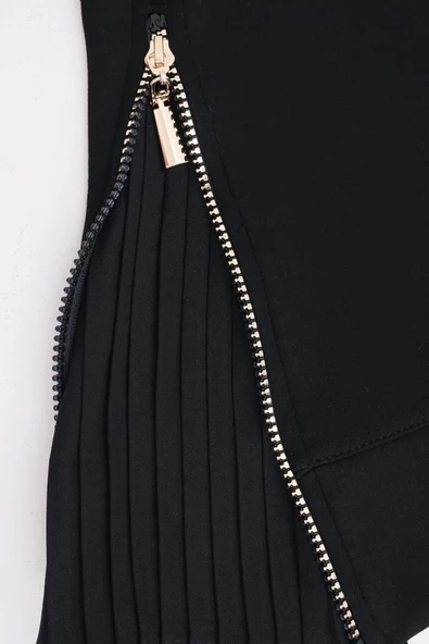 Siyah-Garni Piliseli Tunik - Resim 5