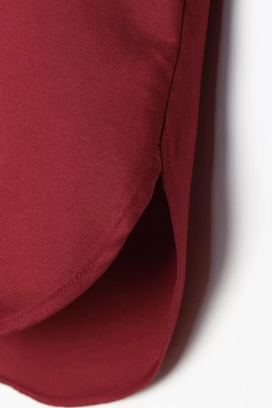 Koyu Bordo-Oversize Basic Gömlek - 5