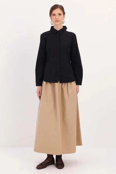 Siyah-Pensli Rahat Kalıp Gömlek - Resim 2