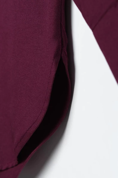 Mürdüm-Oversize Basic Gömlek - 7
