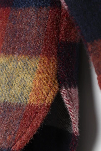 Lacivert-Kiremit-Oversize Oduncu Gömlek - Resim 5