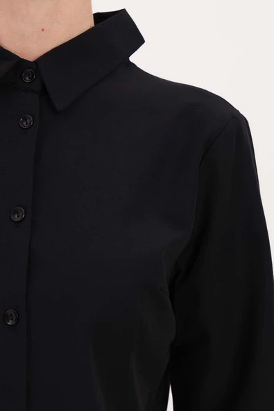 Siyah-Pensli Rahat Kalıp Gömlek - Resim 5