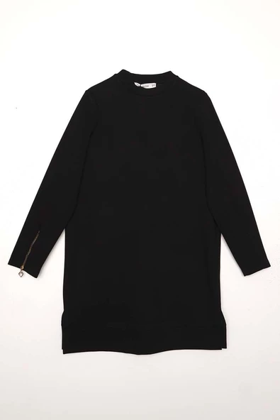 Siyah-Kolu Fermuarlı Tunik - Resim 6