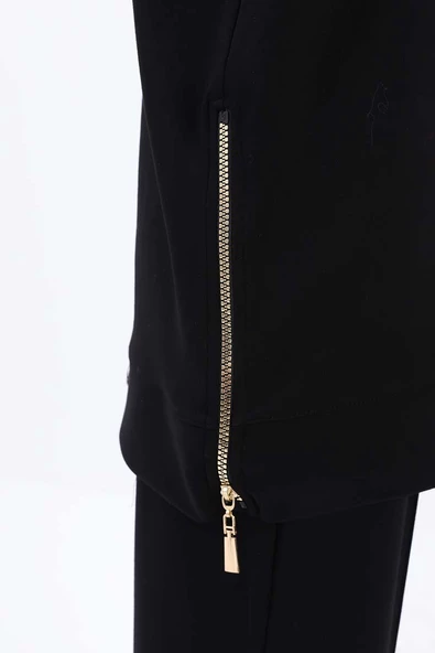 Siyah-Garni Piliseli Tunik - Resim 6