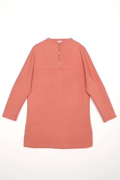 Somon-Dik Yakalı Robalı Tunik - Resim 6