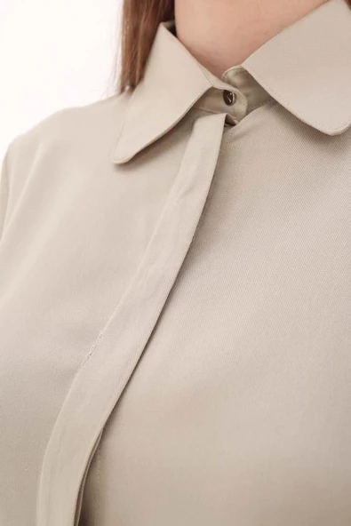 Defne-Gizli Patlı Gömlek Tunik - Resim 4