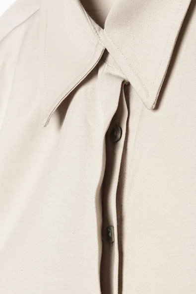 Bej-Büyük Beden Gömlek Tunik - Resim 8