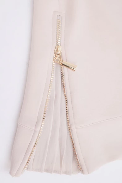 Açık Bej-Garni Piliseli Tunik - Resim 6