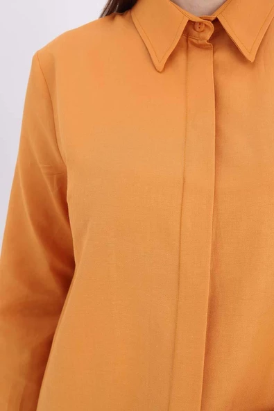 Taba-Gizli Patlı Uzun Gömlek - Resim 5