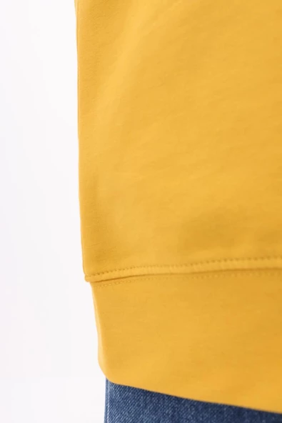 Sarı-Bisiklet Yaka Reglan Kol Likralı Sweat - Resim 5