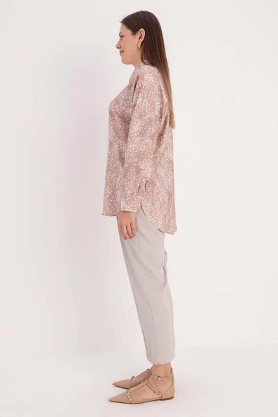 Vizon-Ekru-Oversize Gömlek - 3