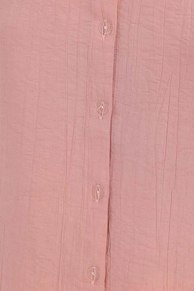 Gül-KÖŞE MANŞET DETAYLI ŞIK DÜĞMELİ GÖMLEK - Resim 4