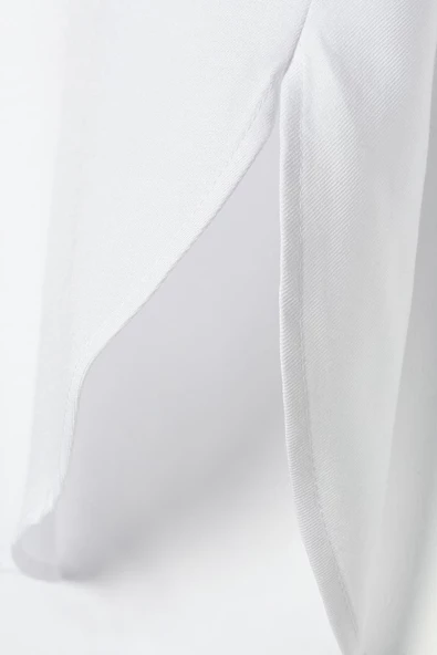 Beyaz-Oversize Basic Gömlek - Resim 6