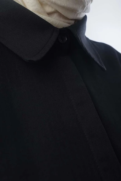 Siyah-Büyük Beden Gömlek Tunik - Resim 5