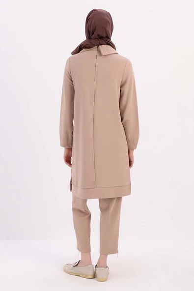 Vizon-Yakası Zincir Nakışlı Tunik - Resim 4