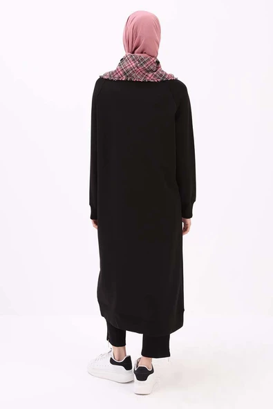 Siyah-Tüvit Garnili Sweat Tunik - 3