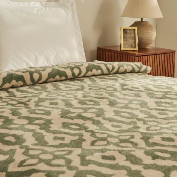 Karaca Home Rina Yeşil Tek Kişilik Pamuklu Battaniye - 3