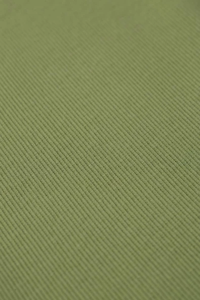 Açık Yeşil-Pamuklu Fitilli Kolsuz T-Shirt - 8