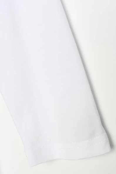 Beyaz-Basic Pamuklu Süprem Sweat Tunik - Resim 5