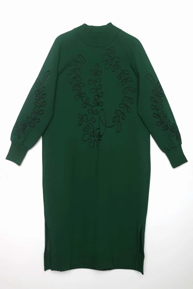 Zümrüt-Nakışlı Uzun Sweat Tunik - Resim 6