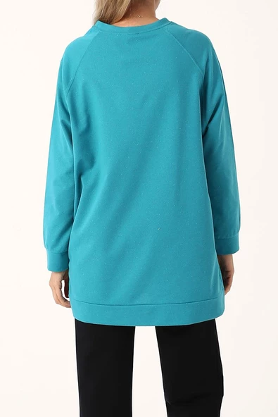 Mint-Bisiklet Yaka Reglan Kol Sweat - Resim 4