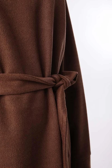Kahve-Kuşaklı Balıkçı Yaka Tunik - Resim 6