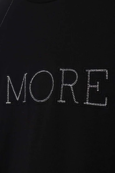 Siyah-Pamuklu Nakışlı Likralı Tunik - Resim 6