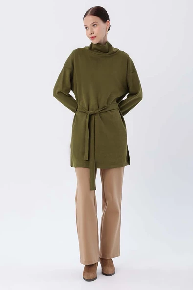 Yeşil-Kuşaklı Balıkçı Yaka Tunik - Resim 4