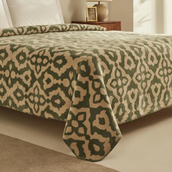 Karaca Home Rina Yeşil Tek Kişilik Pamuklu Battaniye - 2