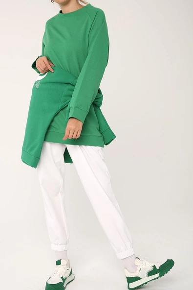 Yeşil-Bisiklet Yaka Reglan Kol Sweat ürün görseli