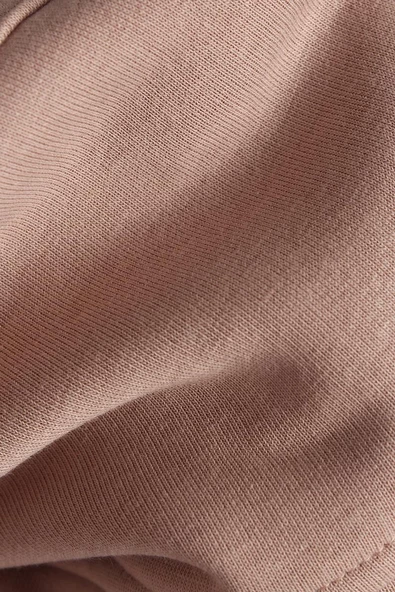 Bej-Çıtçıt Yakalı Ribana Detaylı Şardonlu Sweat - 7