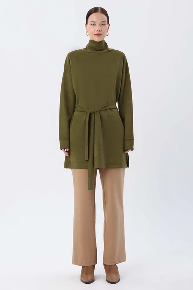 Yeşil-Kuşaklı Balıkçı Yaka Tunik - Resim 2