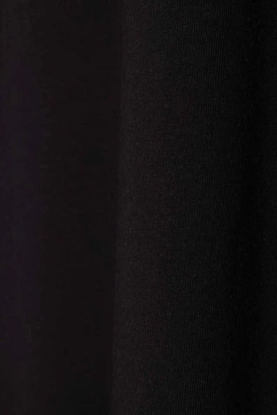 Siyah-Pamuklu Reglan Kol Zincir Nakışlı Sweat Tunik - 8