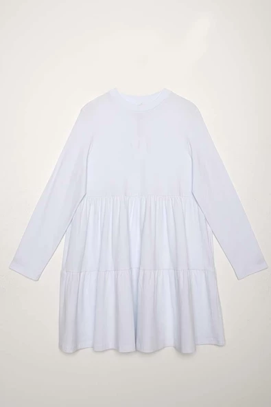 Beyaz-Pamuklu Robadan Büzgülü Tunik - Resim 7