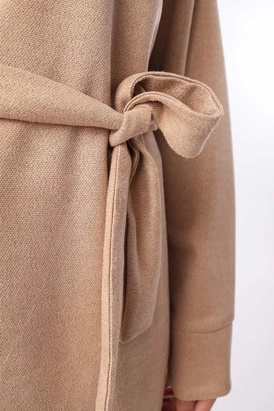 Bej-Kuşaklı Balıkçı Yaka Tunik - Resim 5