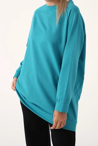 Mint-Bisiklet Yaka Reglan Kol Sweat - Resim 3