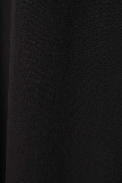 Siyah-Metal Düğme Detaylı Patlı Uzun Gömlek - Resim 8