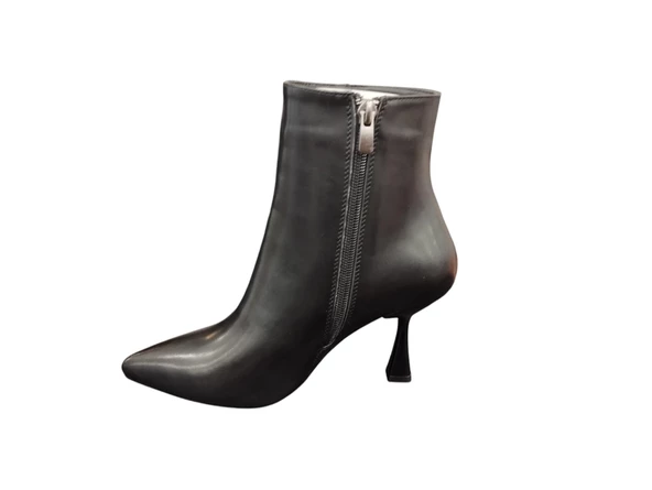 Ventes Sivri Burun 7 cm İnce Topuk Fermuarlı Günlük Kadın Bot - 6