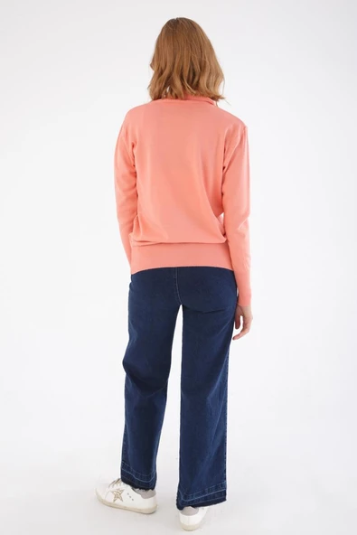 Somon-Balıkçı Yaka Kısa Triko Kazak - 4