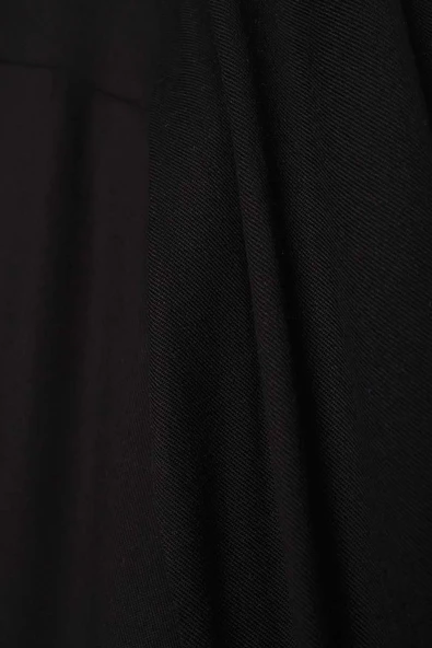 Siyah-Geniş Manşetli Kemerli Tunik - Resim 8