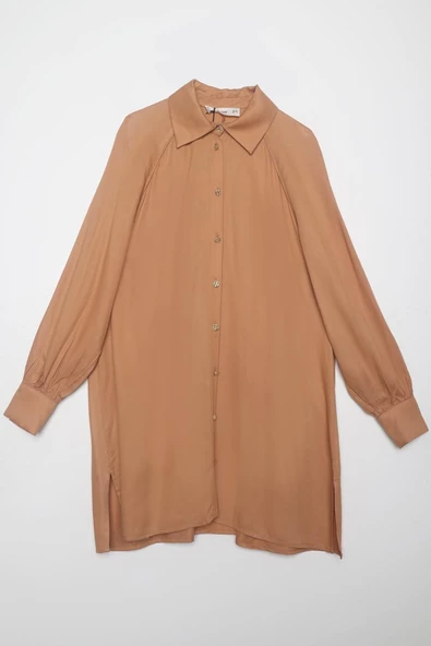Camel-Reglan Kol Gömlek Tunik - Resim 6