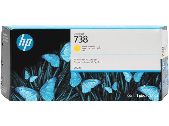 HP 676M8A Yellow DesignJet Ink Kartus 738