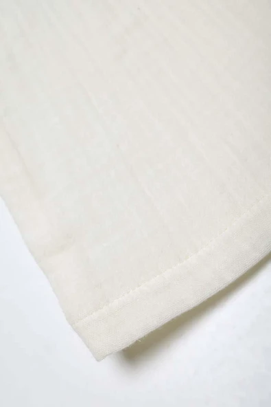 Kemik-%100 Pamuklu Çift Düğmeli Gömlek Tunik - Resim 5