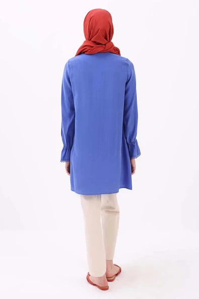 Saks-Fisto Detaylı Sık Düğmeli Tunik - 4