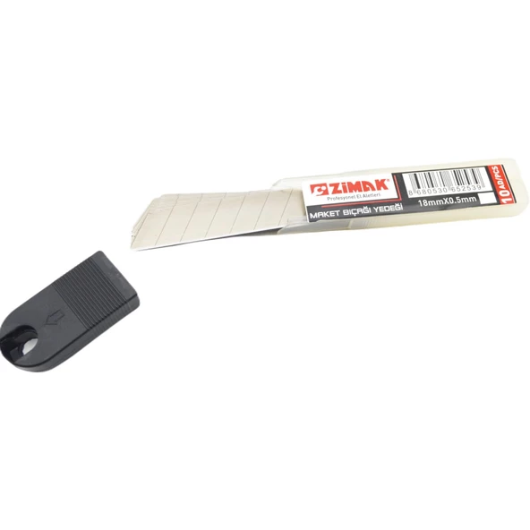 Zimak Geniş Maket Bıçağı Yedeği 18 mm 10 lu 1 Tüp ZMK-1253 - Resim 2