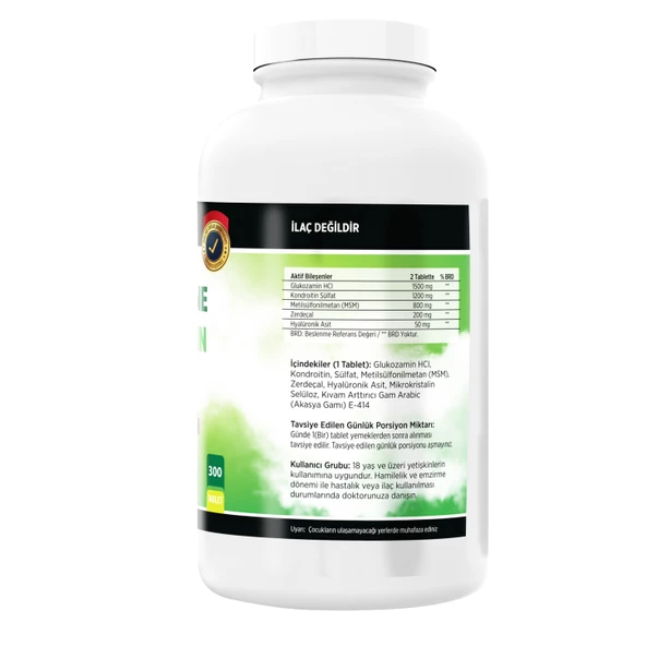 Glucosamine Chondroitin Msm Hyoluronic Asit Zerdeçal 300 Tablet - Resim 2