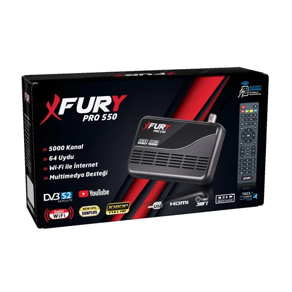 Fury Pro 550 Çanaklı Çanaksız Wi-fi Dahil Full Hd Uydu Alıcısı - 5